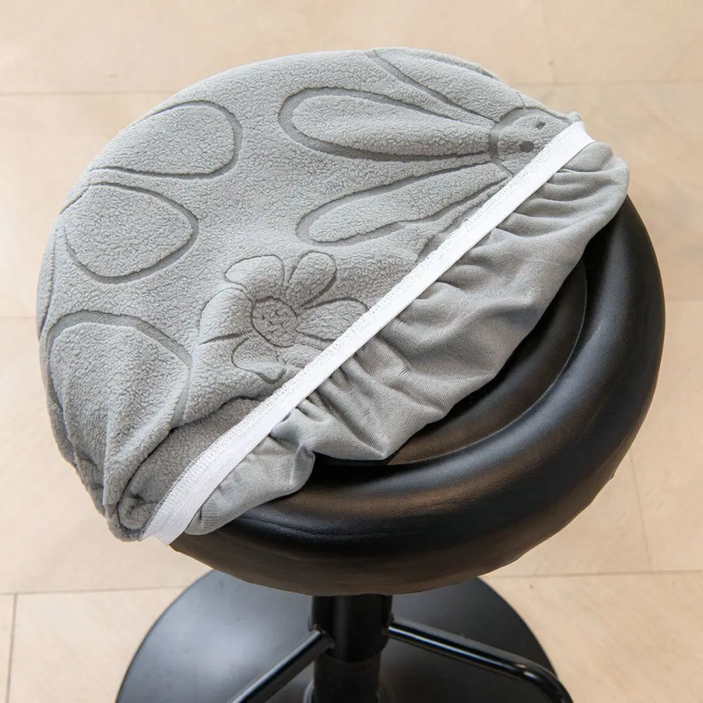 Stretch Round Chair Protector Soft Fleece Stool Slipcover Anti Slip Seat Pad For Bar Chairs Lifting Stools Furniture Decor