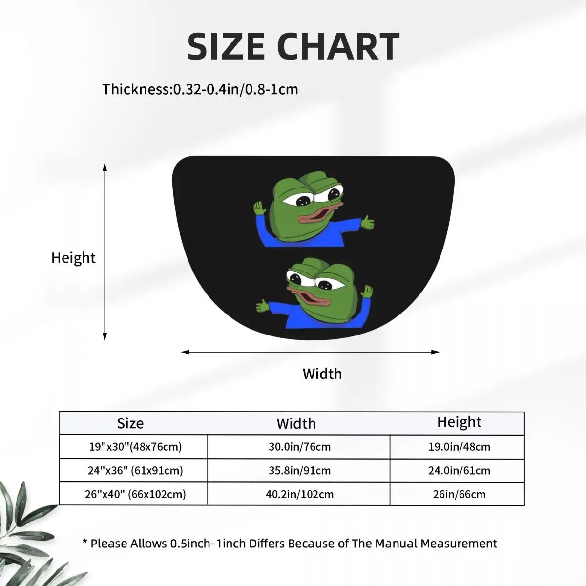 Pepe The Frog Peepo Emote Soft Flannel Half Round Doormat Non Slip Bathroom Mat Absorbent Floor Carpet for Garage