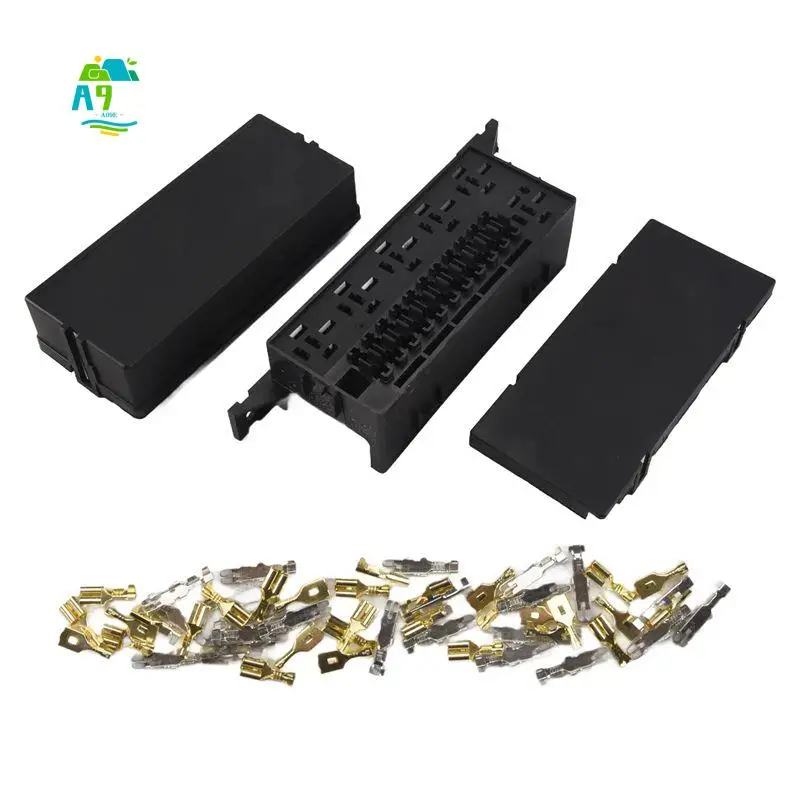 A09E-Car 11 Way Fuse Holder Relay Box With Terminals Relays Waterproof Connectors