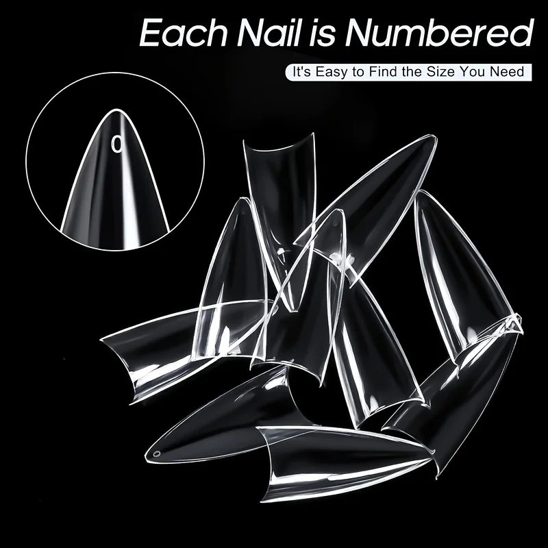120/240 Pieces of Short Nail Tips, Short Soft Gel Pointed Half-Stick-On False Nails, Almond-Shaped Pointed Acrylic Sharp Artificial Nail Tips, DIY Special Use
