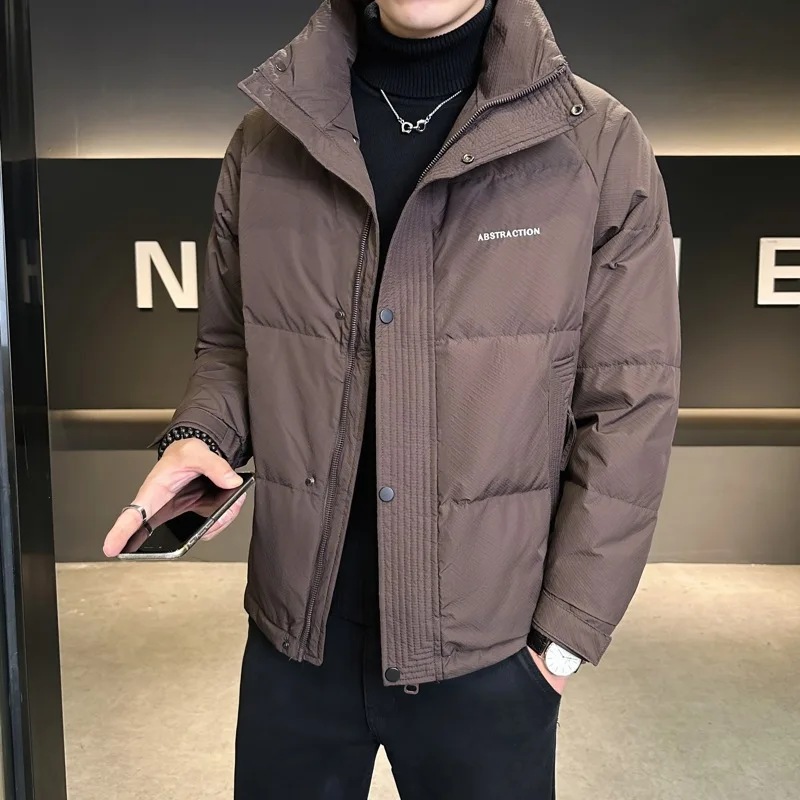 

Thiened Stand Collar Casual Men's down Jaet Winter Warm Ci Outdoor Faionable Youth Men's Clothing Polyester Fiber