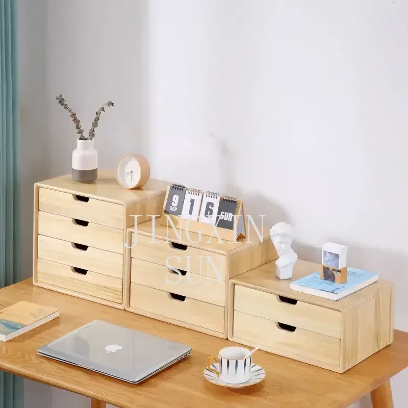 Advanced  Solid Wood Desktop Storage Drawer Multi-layer Cabinet Office  Nordic Style Functional Office Organizer