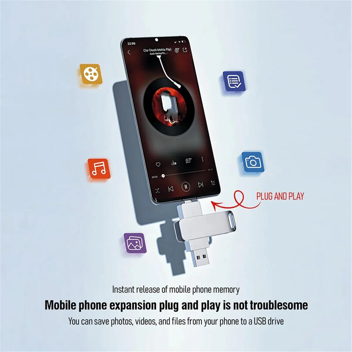 A64I 512GB USB 3.1 Flash Drive with Type C and Type A Port,Memory Stick Thumb Drive,Storage and Backup for Smart Phone Silver - view 6