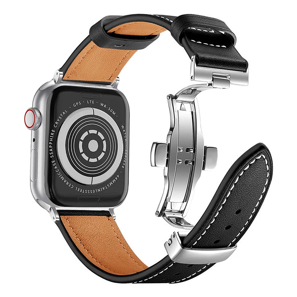 Luxury Genuine Leather Strap for apple watch band 44mm 49mm 45mm 42mm 38mm 40mm 41mm Bracelet iWatch Ultra 8 7 6 5 SE Watchband