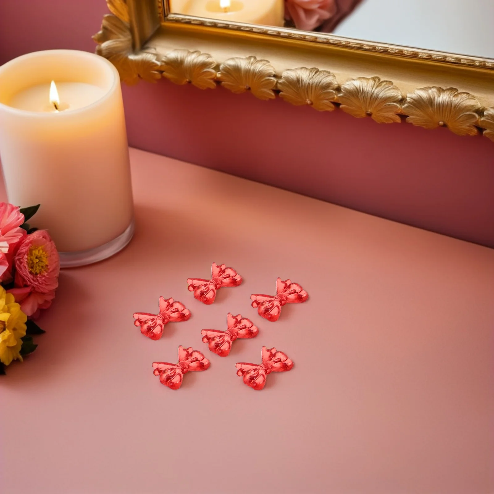 

200pcs Bowknot Loose Spacer Beads Flatback Embellishments For Diy Jewelry Making Crafts Hair Clip Charms Phone Decorations