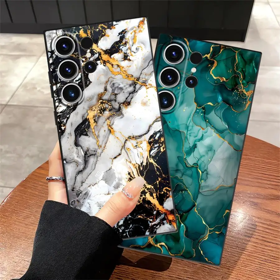 Case for Samsung Galaxy S26 Ultra Note 20 8 9 10 S24 S25 Plus S10 S9 S21 FE S23 S20 Ultra Funda Phone Cover Luxury Marble