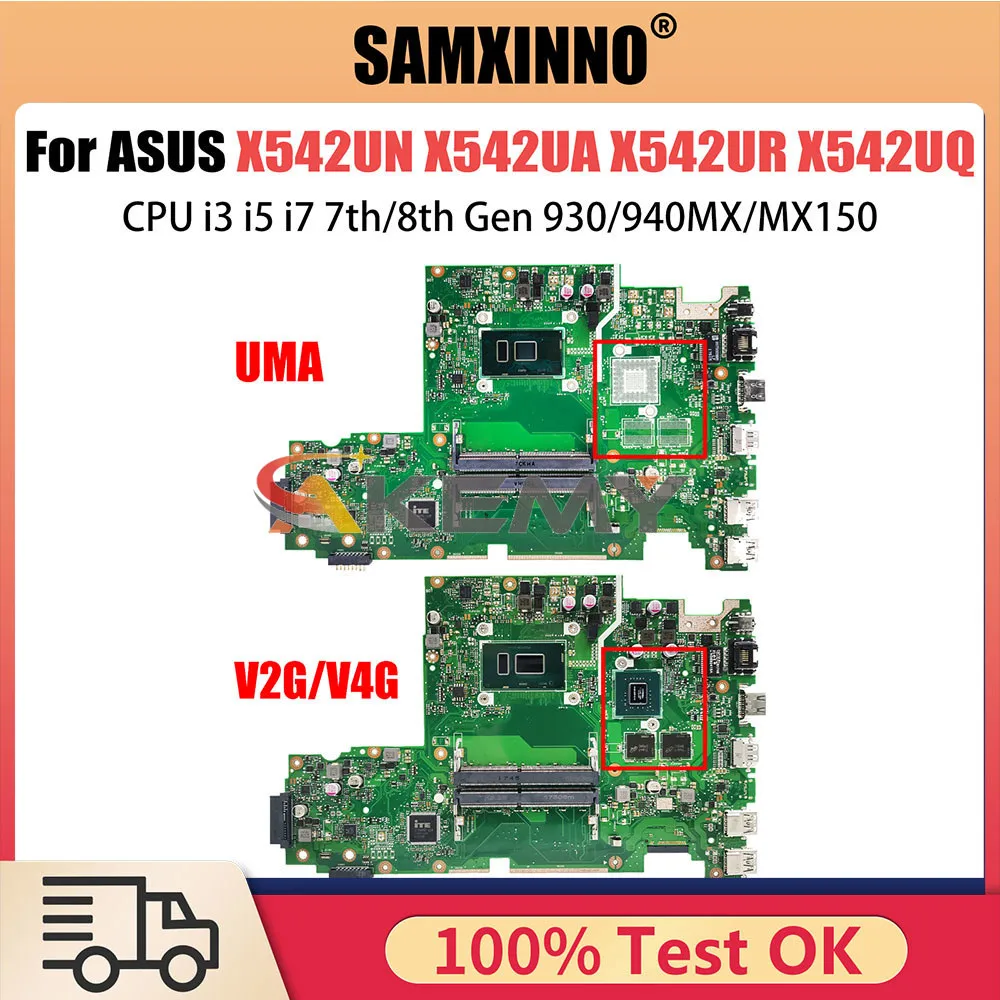 ASUS用ノートブックマザーボード,ASUS用マザーボードx542ua,x542ur,x542uq,x542urr,x542uf,x542urv,cpu i3, i5, i7, 8th gen,930,940mx,mx150