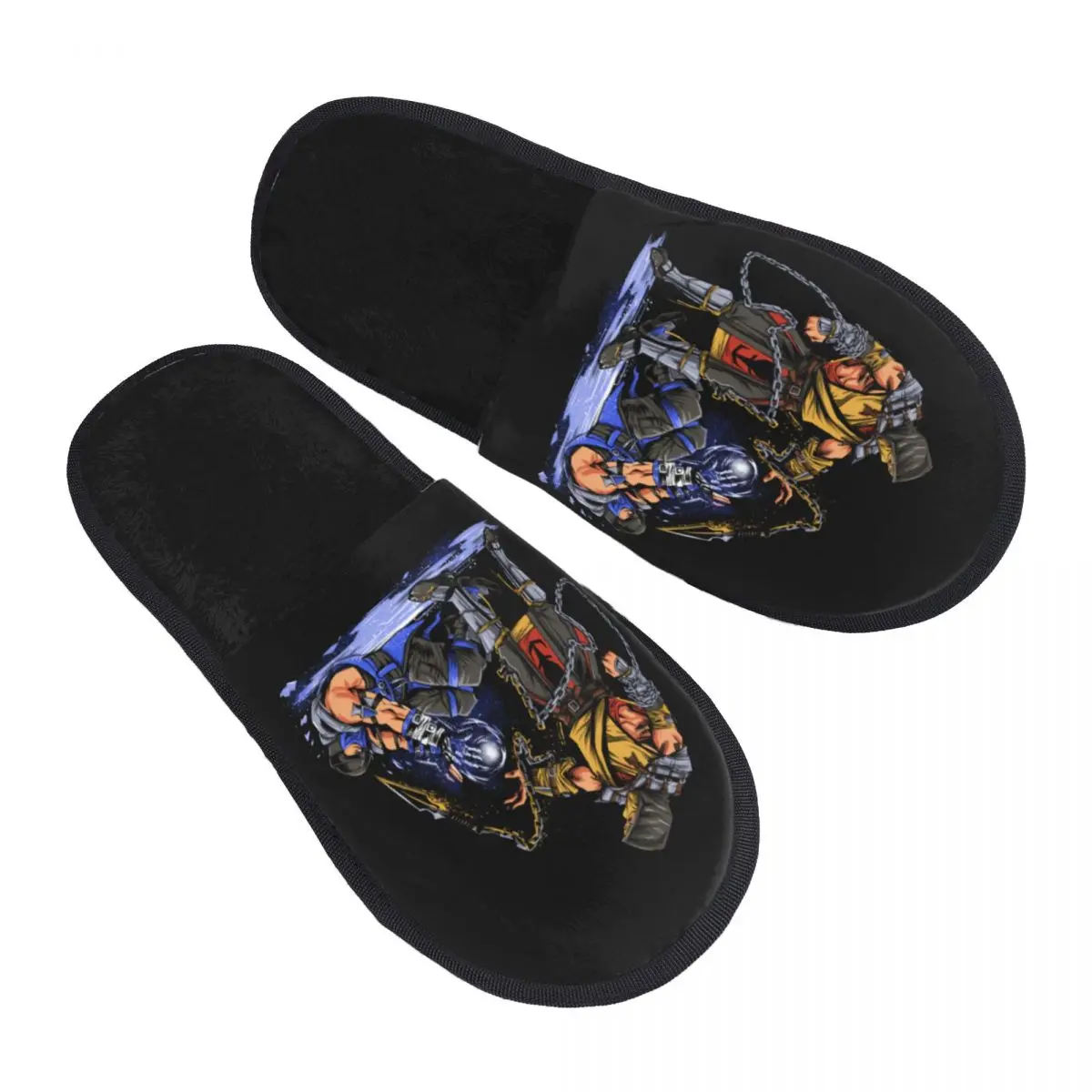 Custom Mortal Kombat Fighting Game Memory Foam Slippers Women Comfy Warm Reservoir Ninjas Videogame House Slippers