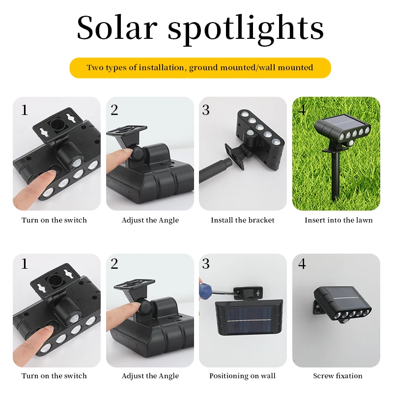 Oświetlenie solarne do drzew, lampy zewnętrzne, oświetlenie do trawników i na dziedzińce, oświetlenie do ogrodu, dekoracyjne oświetlenie krajobrazu, oświetlenie nastrojowe. — zdjęcie 4
