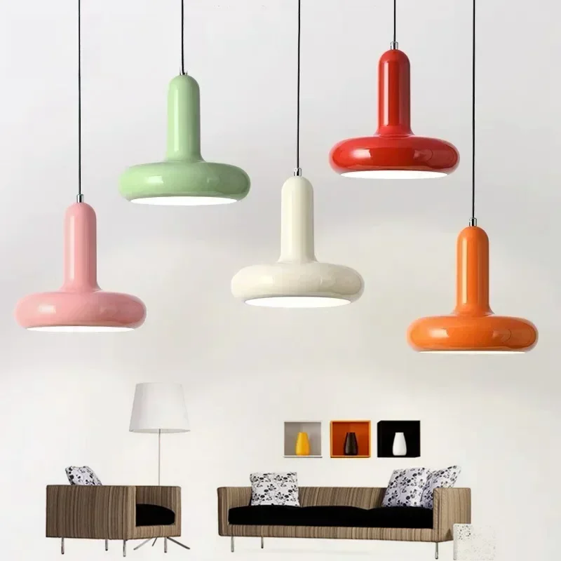 

Scandinavian Macaron Small Pendant Lamp Modern Cream Style Bedroom Bedside Lamp Fashionable and Simple Restaurant Bar Table Lamp