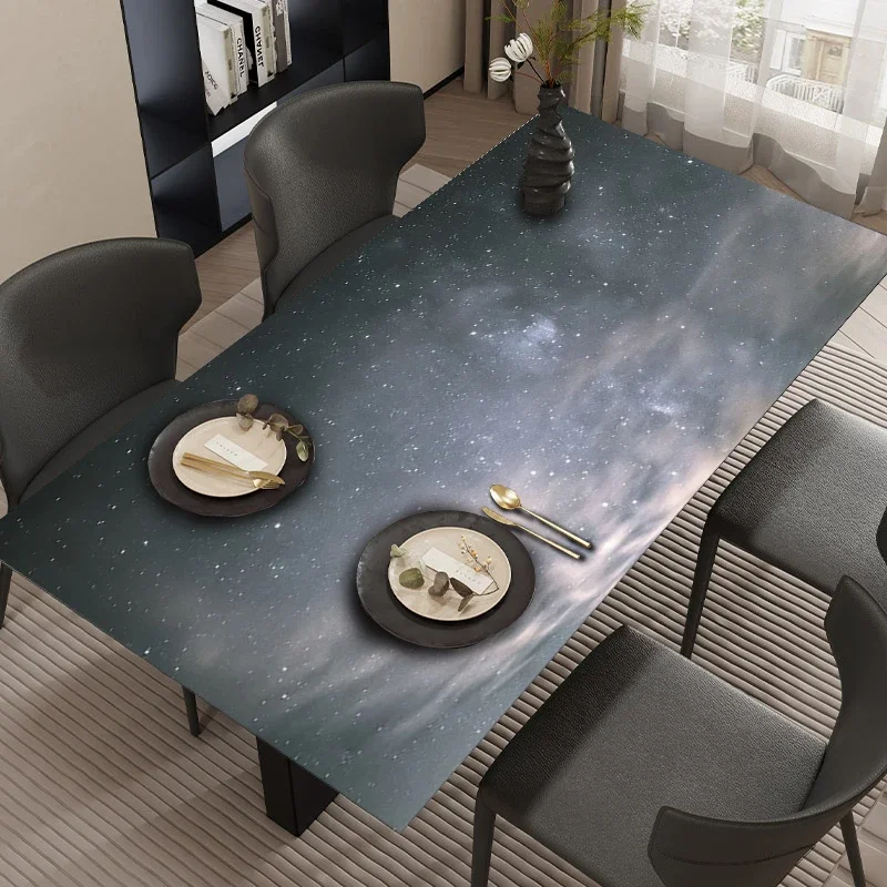 Simple Starry Sky Decorative Table Mats Oil-proof Waterproof Scrubable PVC Stain-proof Soft Mat Home TV Cabinet Coffee Table Mat