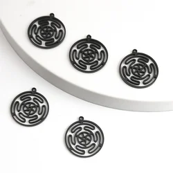 Hekate Wheel Charm Pendant For Men Stainless Steel Silver Color Strophalos Hecate Goddess Magic Symbol Jewelry Making 1725S07