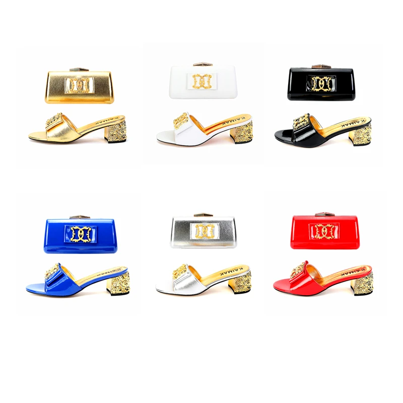 Italian High Quality Fashion Slippers Summer Women High Heel Size 35 To Size 43 Wedding Party  White Blue Red Silver Gold Black