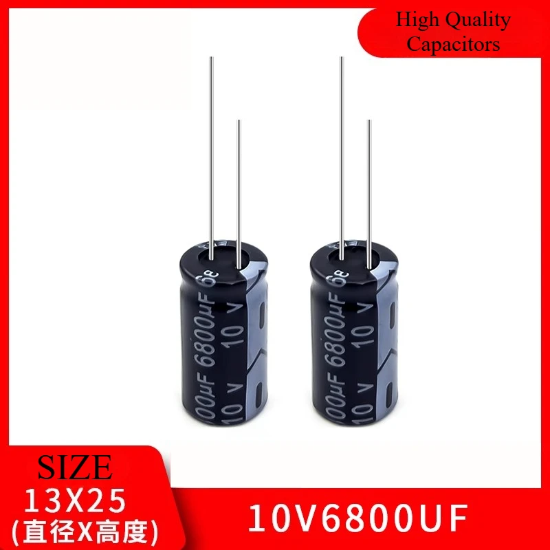 

10Pcs 10V6800UF New high-quality genuine high-quality plug-in electrolytic capacitor 6800UF 10V size 13X25mm