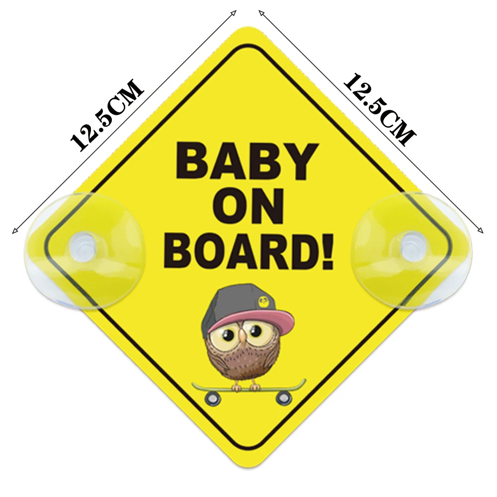 Baby On Board Warning Signs with Suction Cups for Car Window Waterproof Sunproof Durable and Strong Safety Warning Car Sticker view 2