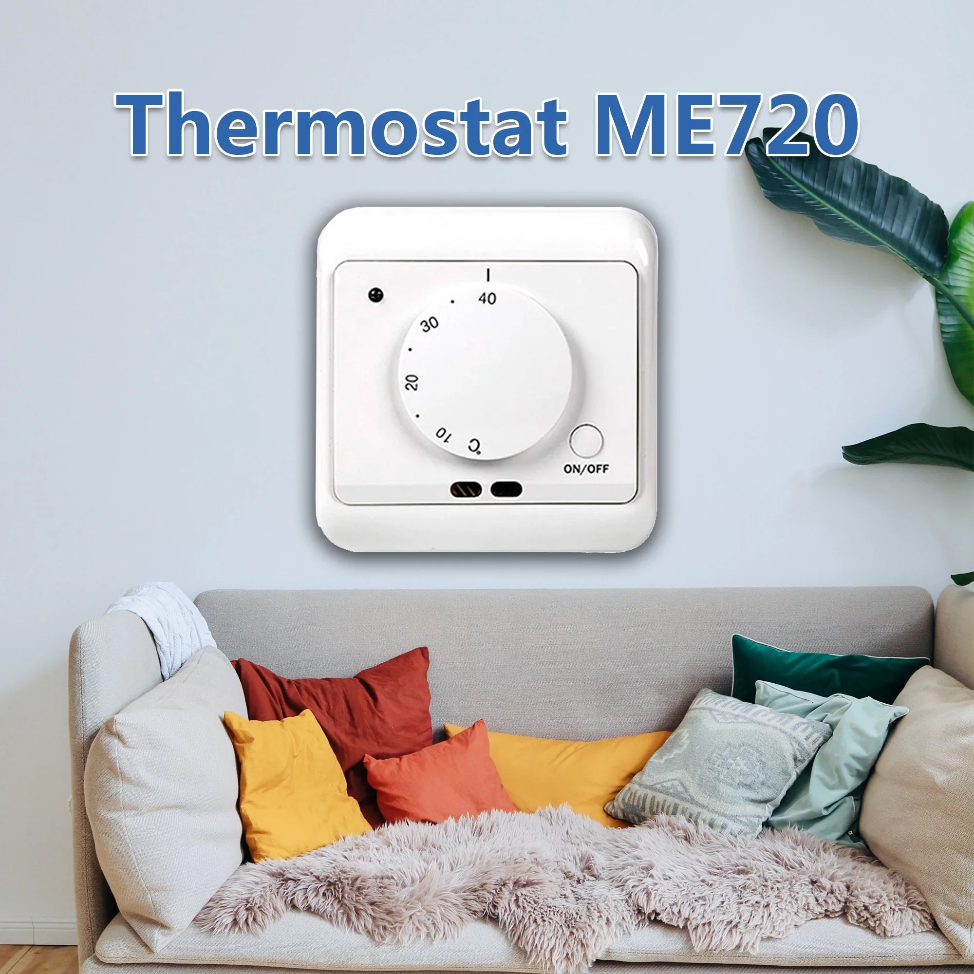 ME720 Mechanical Room Thermostat Electric Heating Floor 16A Knob Control Temperature, White