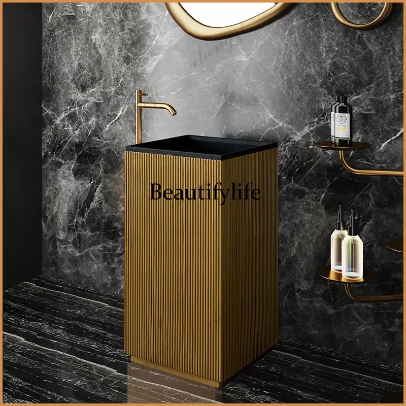 Y136  modern simple light luxury marble floor-to-ceiling wash basin hotel bed and breakfast club basin column basin