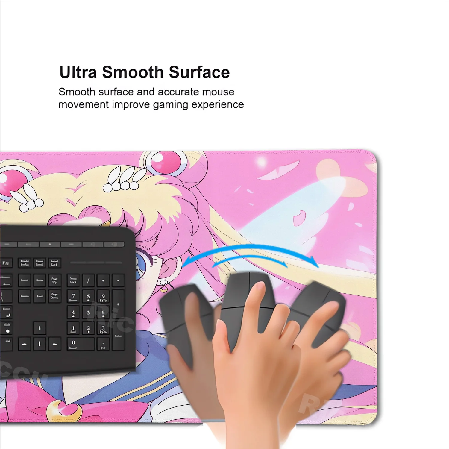 Kawaii بحار القمر XXL لطيف ماوس الوسادة الوردي DeskMat ألعاب الكمبيوتر عدم الانزلاق HD الألعاب لوحة المفاتيح مكتب الملحقات انمي ياباني السجاد