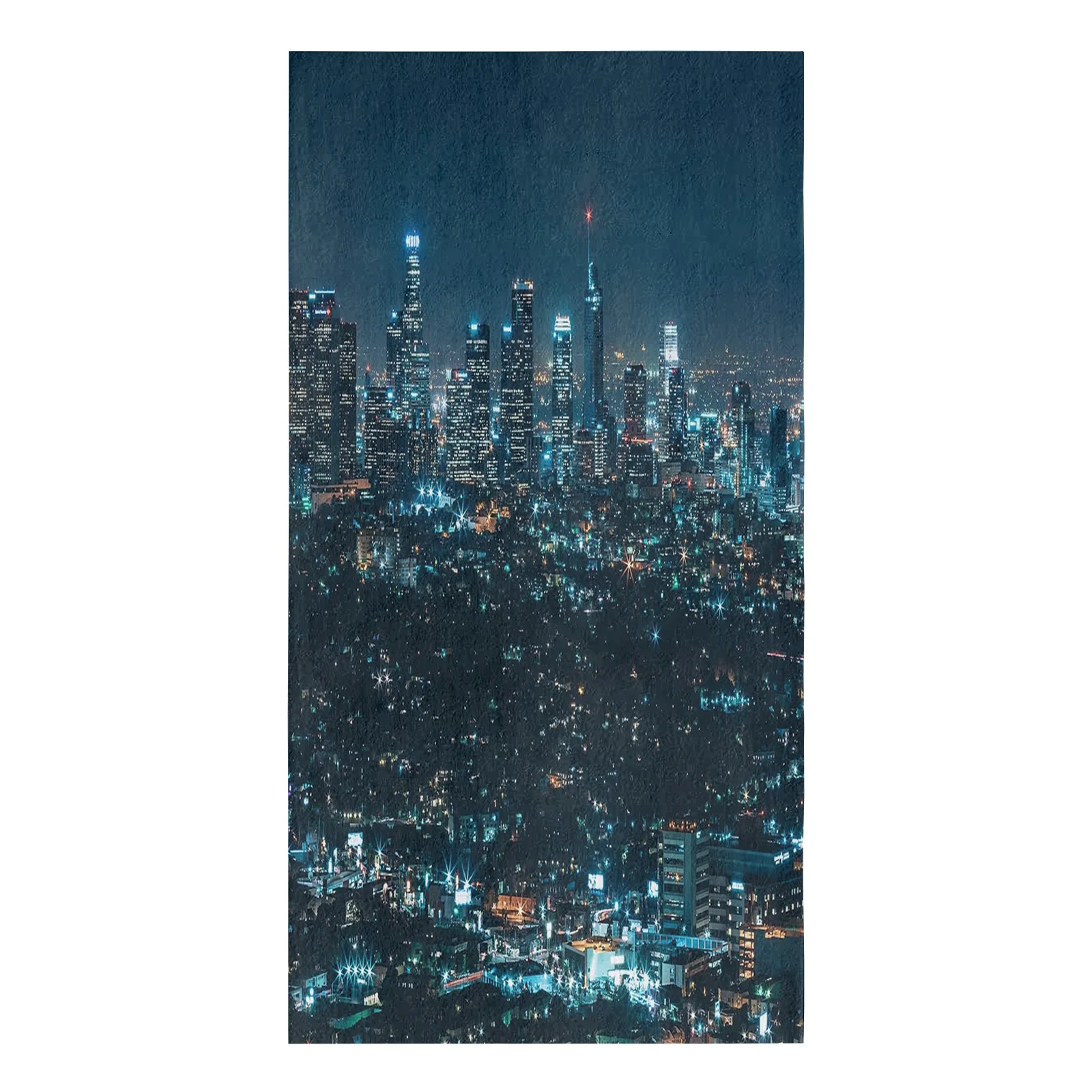 City Night View Urban Area Skyscraper Kitchen Towels Household Kitchen Tools Accessories Microfiber Wiping Towel Cleaning Cloth