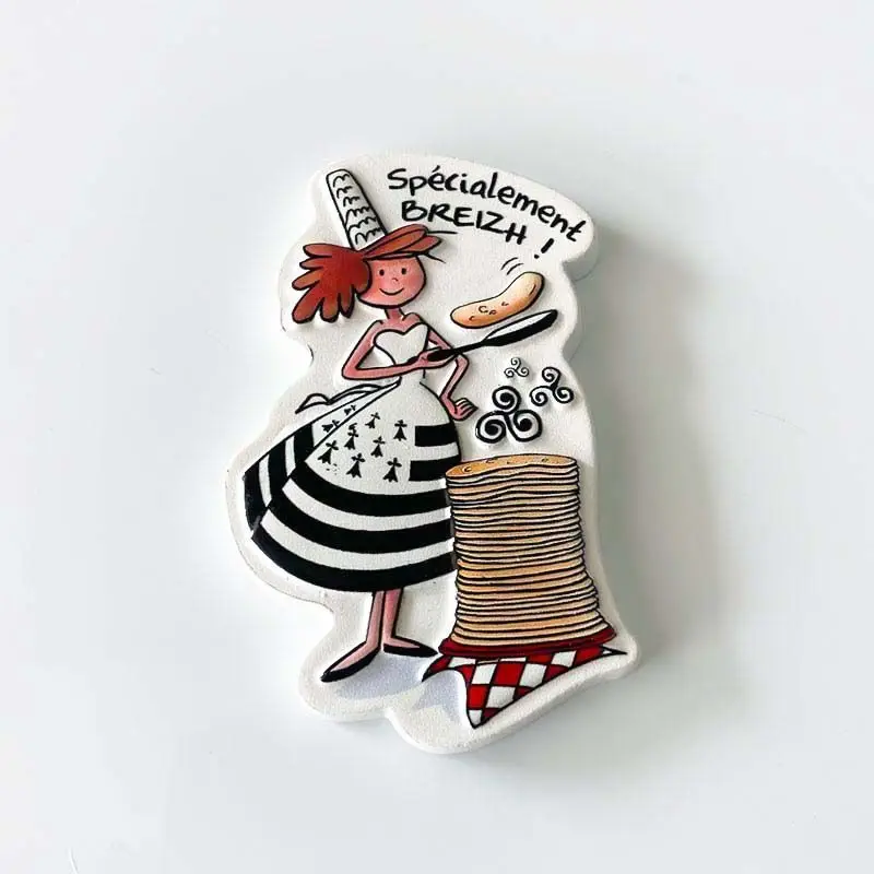 

French Brittany Retro Kitchen Decorations Refrigerator Magnets Unique 3D Magnetic Decorations Travel Souvenirs