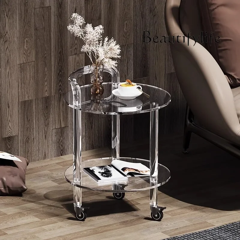 

Acrylic edge few Nordic simple creative fashion corner few modern small round table negotiation coffee table
