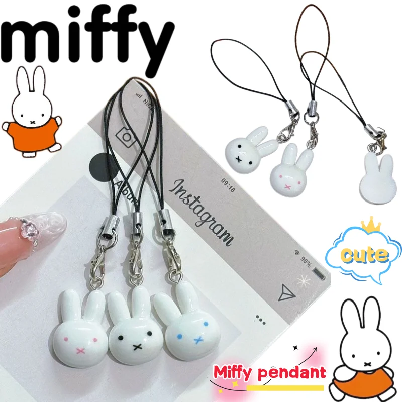 

Miffy keychain pendant high-appearance anime cartoon character style creative couple backpack mobile phone case decoration 3pcs