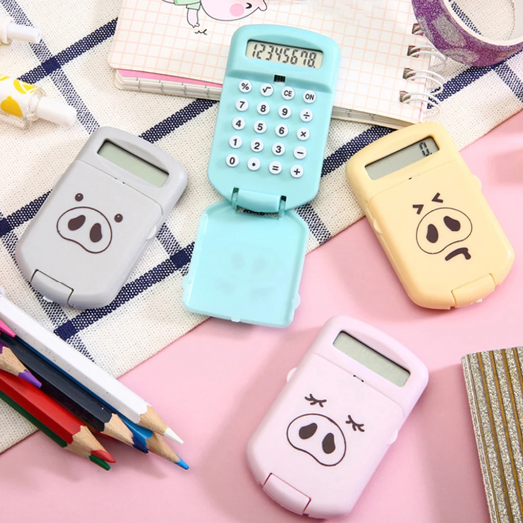 User-friendly Pocket Size Display Cartoon Calculator For Creative School Students Accurate Flexible