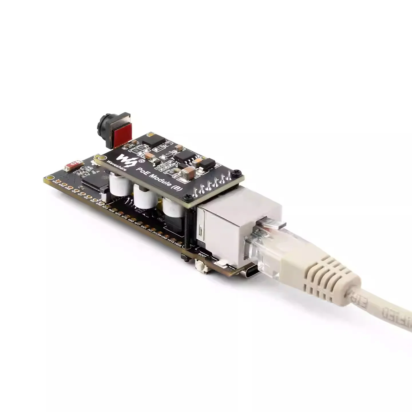 WAVESHARE ESP32-S3 Ethernet Development Board, Communication Module: WiFi/Bluetooth, Expandable PoE Power Supply, Camera