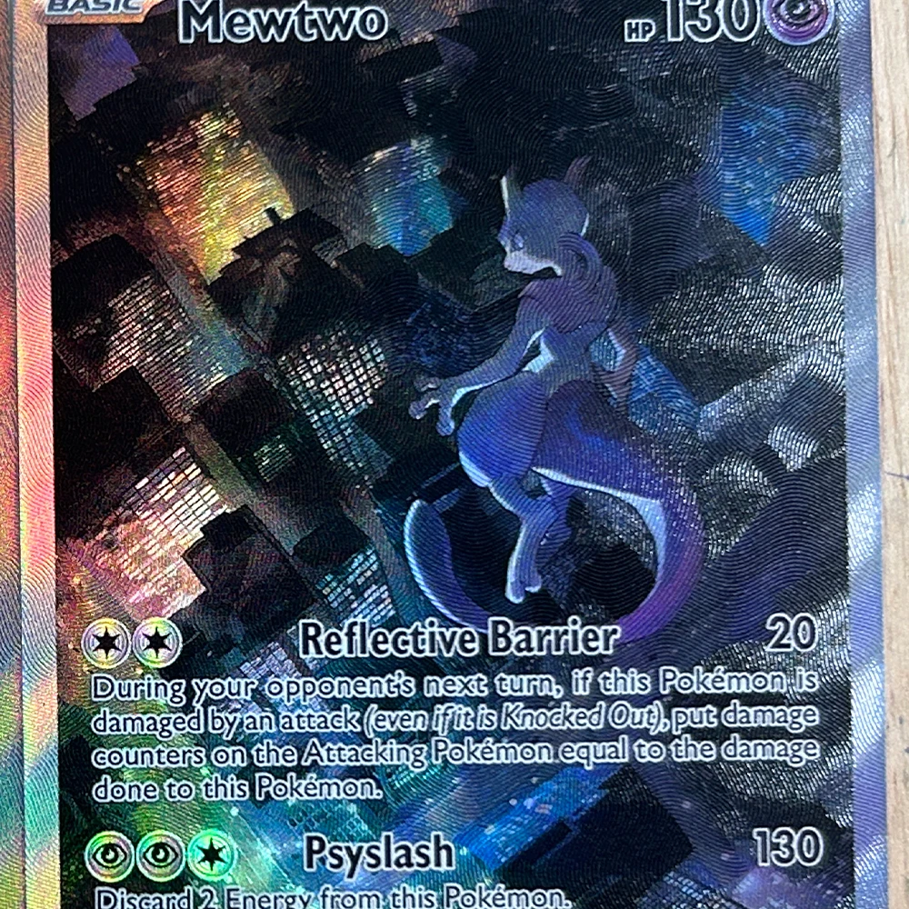 2Pcs/set PTCG Collection Card SVP English 052 053 Anime Mew Mewtwo Refractive Color Flash Card Textured Child Gifts
