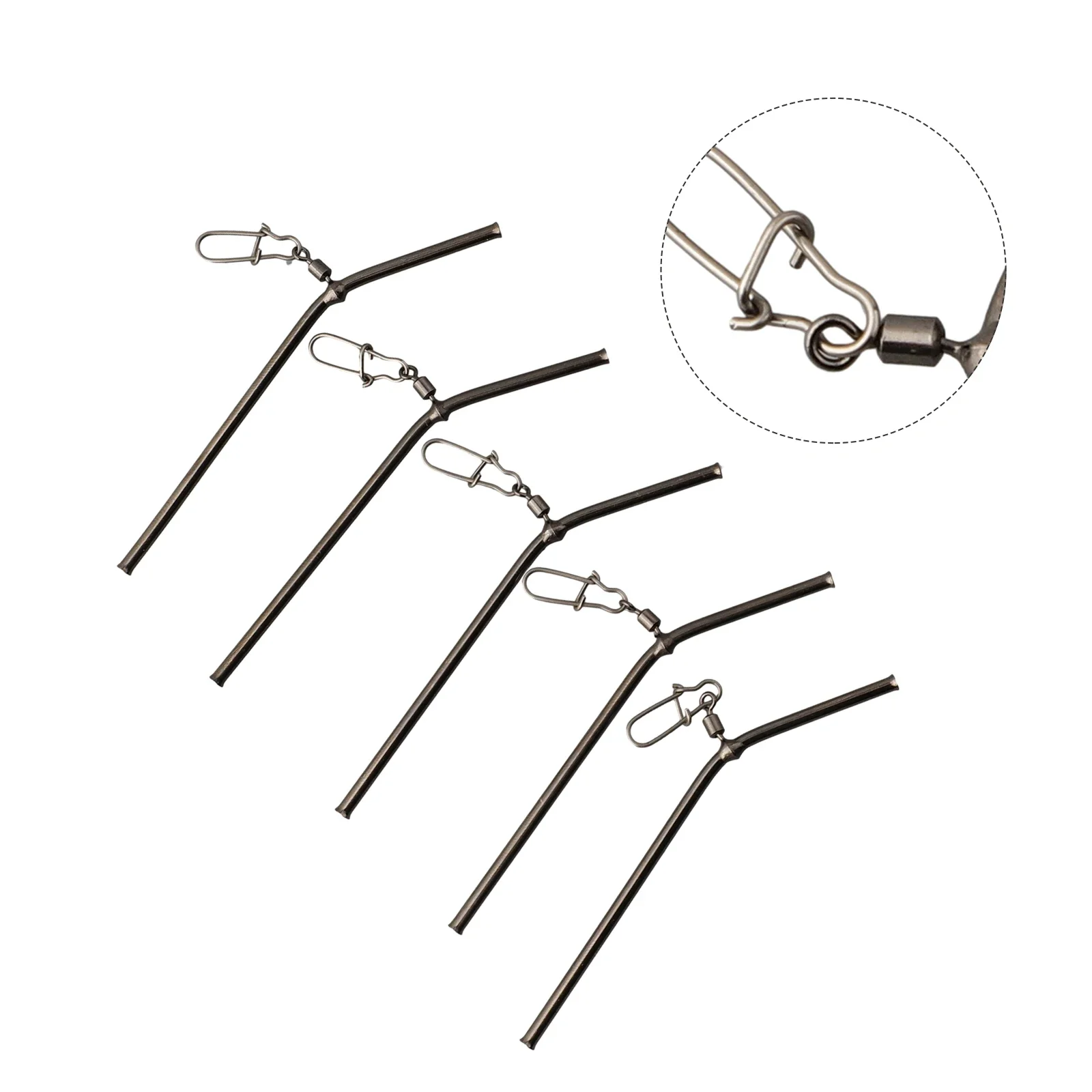 5PCS Small Style Brass Tube Fishing Tackle 5/7/9cm Anti Tangle B-Ooms Small Copper Tube Balance Sea Fishing Balance Connector