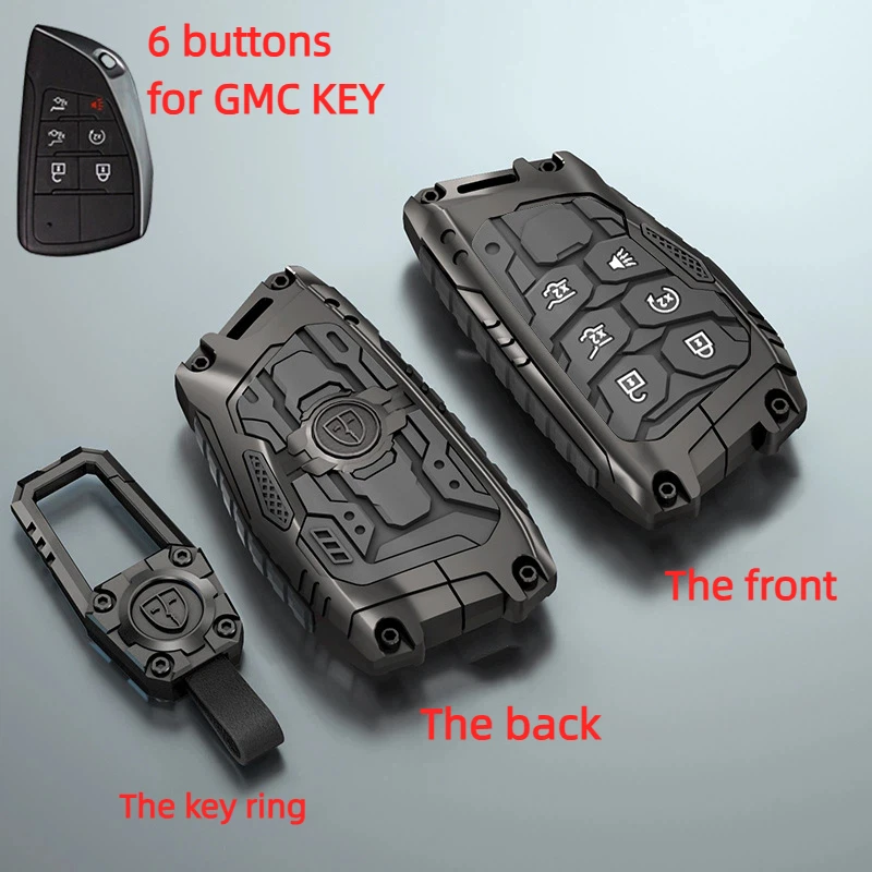 

Metal key covers ,For GMC pickup trucks ,For Buick Envision S 5 or 6 buttons key with Keychain,key case