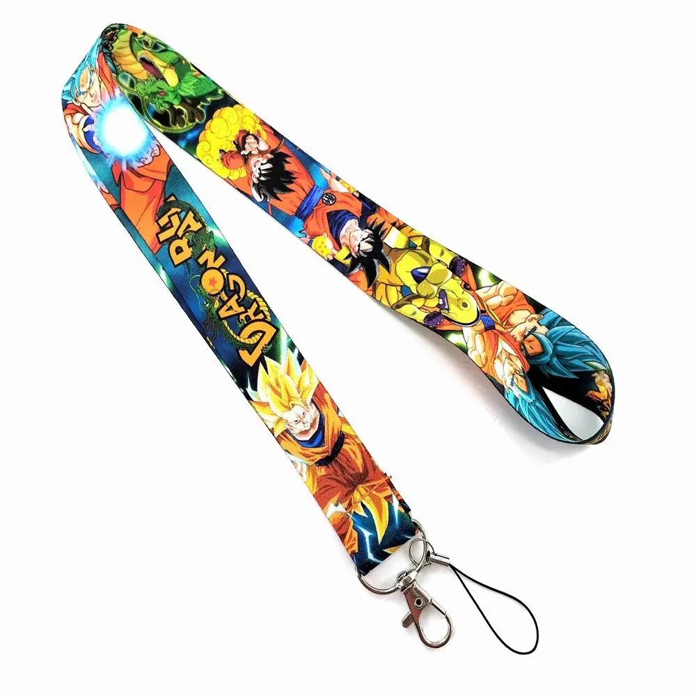 Dragon Ball Z Anime Card Holder Cordão Telefone Alça de Pescoço Chaveiro Acessório