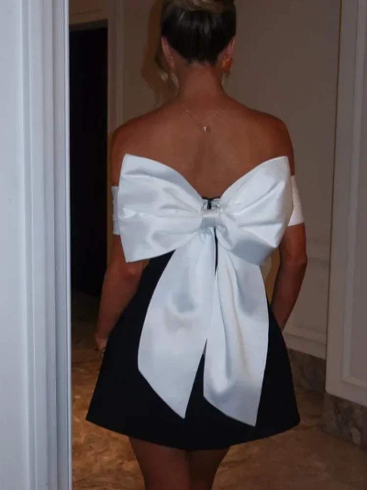 New Fashion Senza Spalline Backless Vestito Da Sera Del Partito Delle Donne 2024 Vestaglie Elegante Bianco Abiti Sexy Aderente Mini Vestito Da Partito Abiti