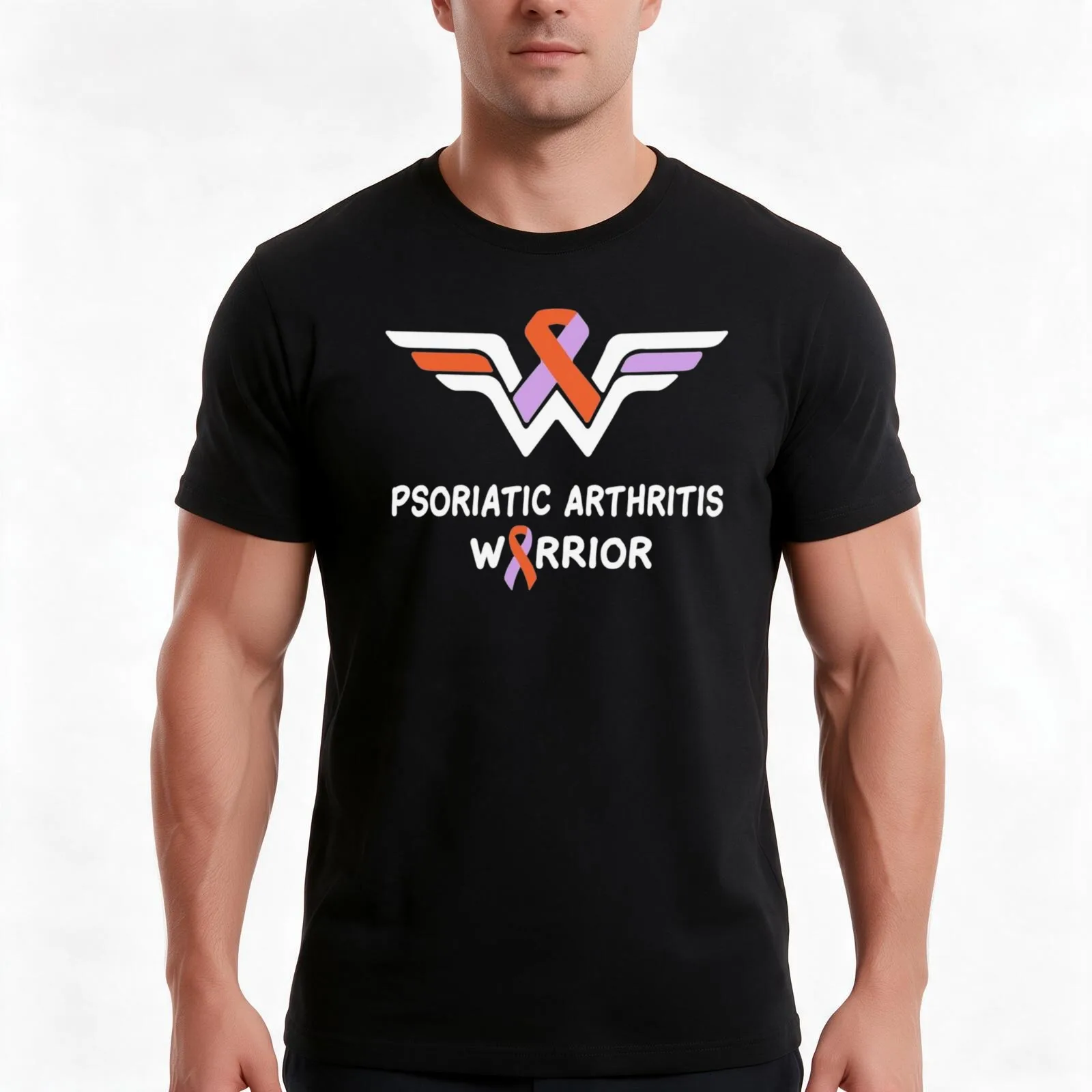 Psoriatic Arthritis Warrior T-Shirt, Summer Casual Cotton Tee, Oversized Streetwear Tops, Vintage Graphic Print, 100% Cotton