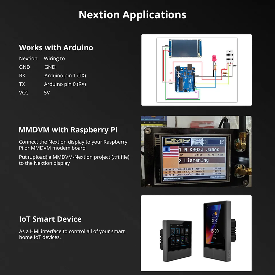 DIYmalls Nextion Enhanced 2.4-inch HMI Touchscreen – Resistief, 320x240, 5V TFT-display Voor Arduino & ESP32 (NX3224K024) 6 miniatura