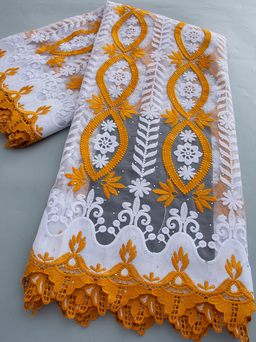 

Новейшая французская сетчатая кружевная ткань высокого качества 2026 года, нигерийская французская швейцарская кружевная ткань вуаль с камнями для пошива свадебных и праздничных платьев