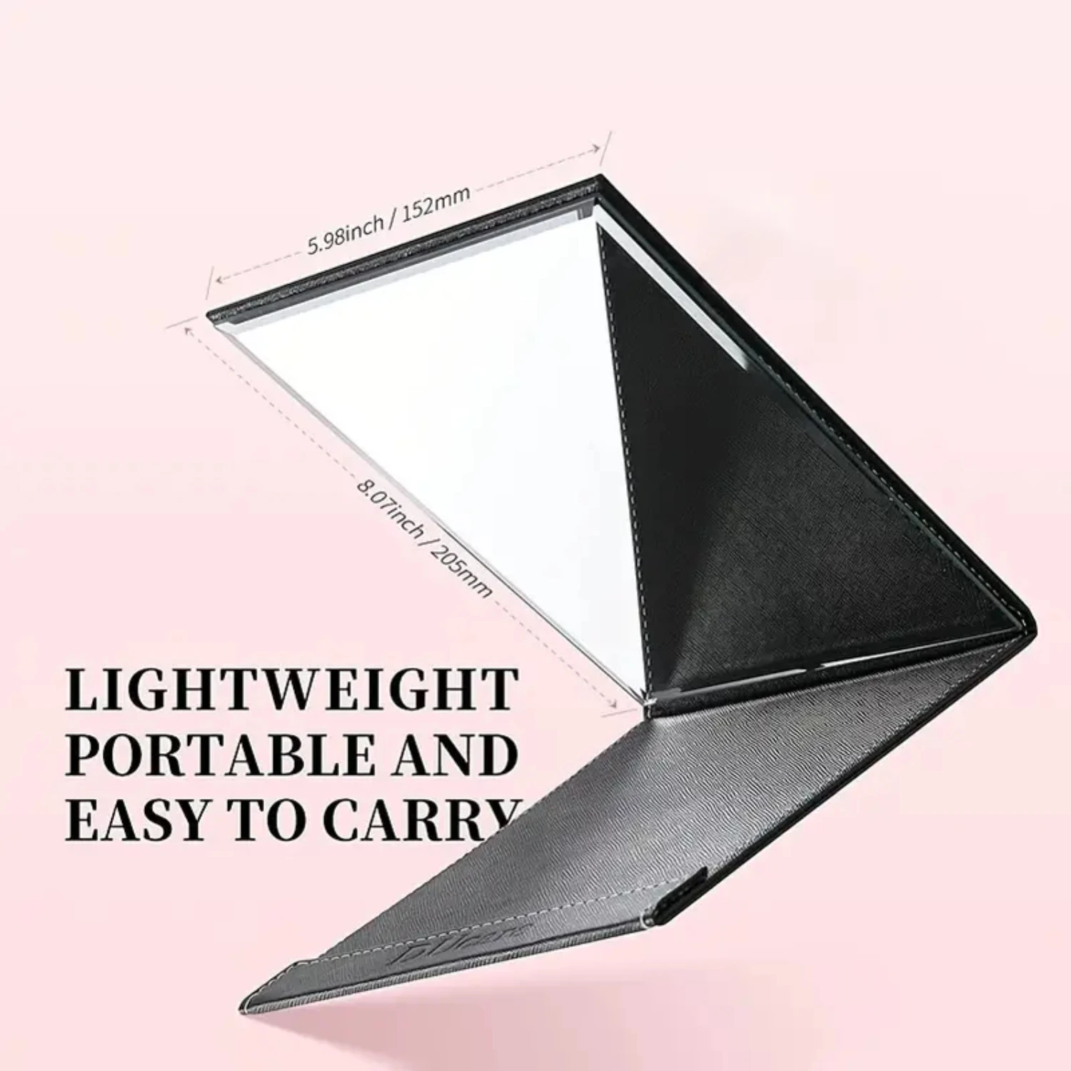 Large Portable Folding Vanity Makeup Mirror With Stand for Travel, Adjustable Brightness Touch Screen LED Light, Compact Beauty 