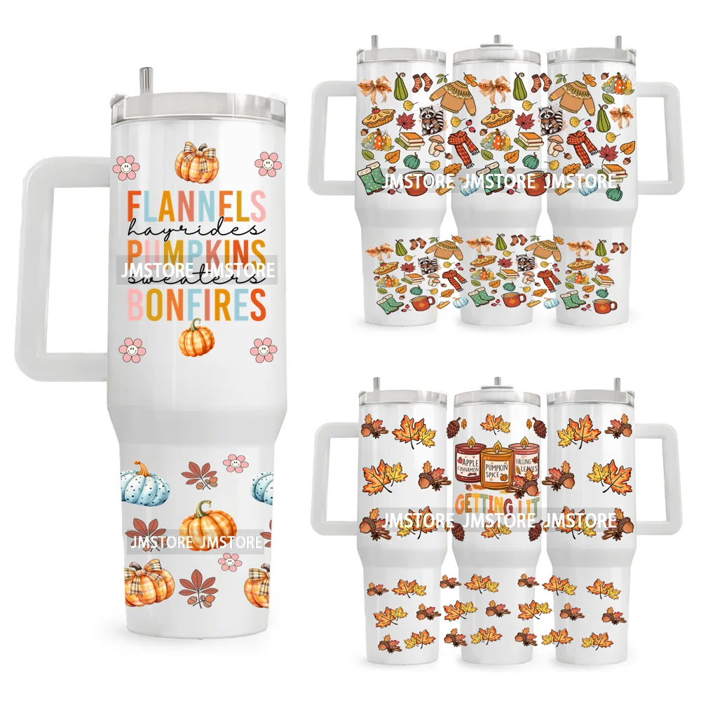 

Fall Vibes Vintage Flowers UV DTF Tumbler Wrap Transfer Stickers Feral Girl Autumns Pumpkins 40OZ Wraps Waterproof Custom Labels