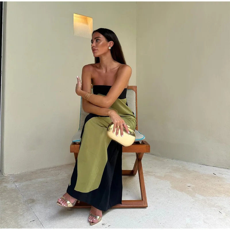 الربيع الصيف المرأة حمالة عارية الذراعين زهرة مطبوعة فستان طويل المرأة بلا أكمام قبالة الكتف فساتين فضفاضة الشارع الشهير