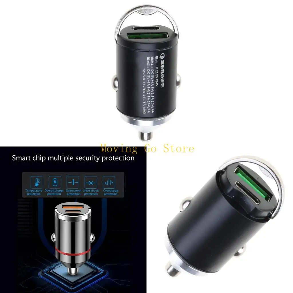 b5xd-100w-car-chargers-quick-sigarette-bygarette-adapter-2-port-usb-Тип-c-Заряд