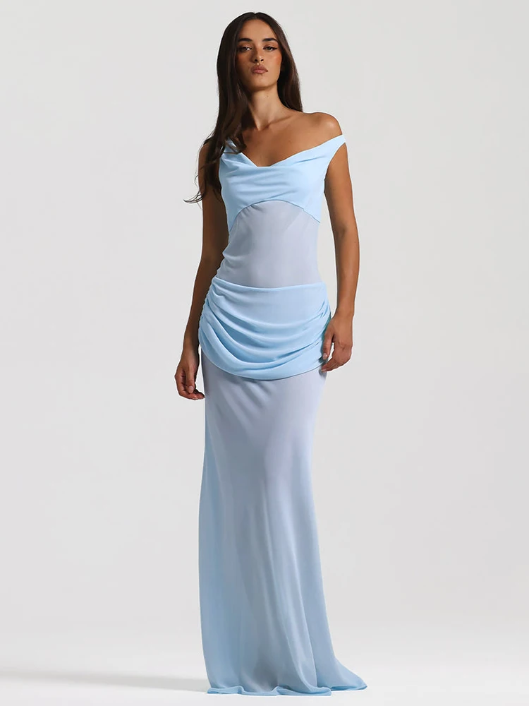 Elegantes weißes One-Shoulder-Abendkleid mit drapiertem Design, formelle Veranstaltungen für Damen, Sommerkleid, modisches ärmelloses Hochzeitskleid