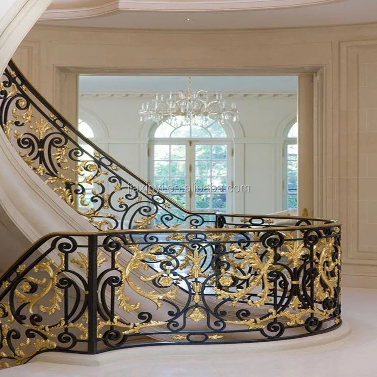 Italian Style Indoor Stair Balusters Wrought Iron Balustrades/railing