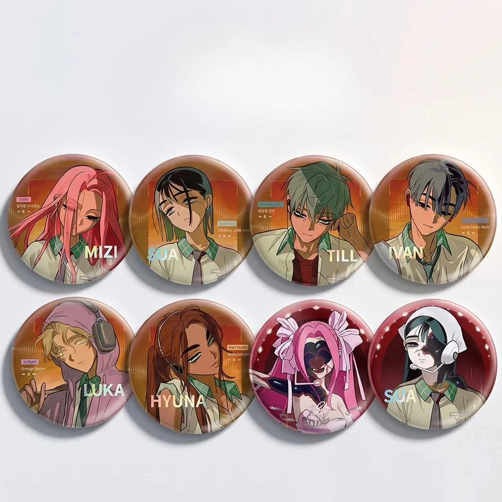 Anime Alien Dance Surrounding Bars Tinplate Badges Cartoon Character Mizi、Sua、Till Brooch Display Goods Jewelry Accessories Gift