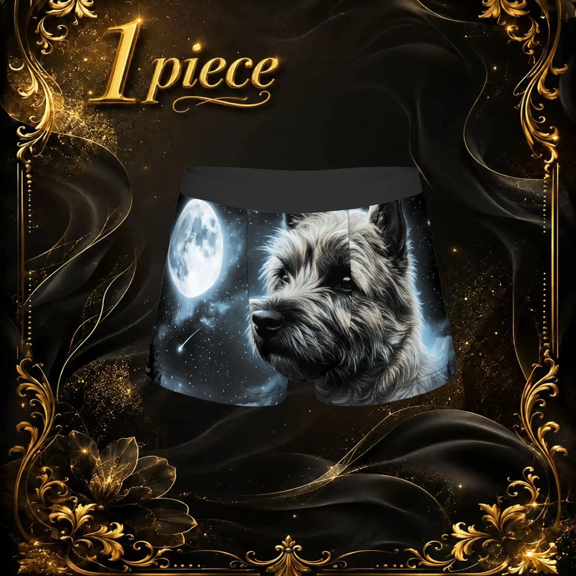 1pc Popular Cairn Terrier Der Zum  Retrohund Aus Den 90Ern boxers  Novelty Panties Men's Underwear Print Shorts Boxer Briefs