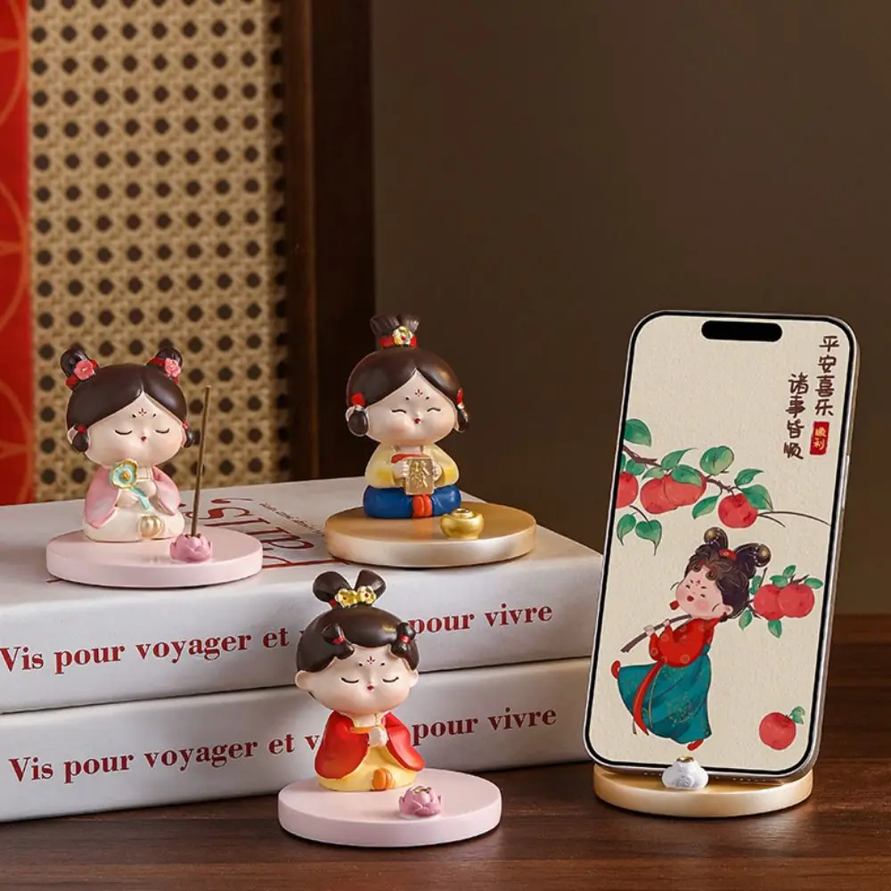 Harz alten Stil Telefon Ständer alte Kleidung Mädchen Anti-Rutsch chinesischen Stil Handy Halter Ins Statue