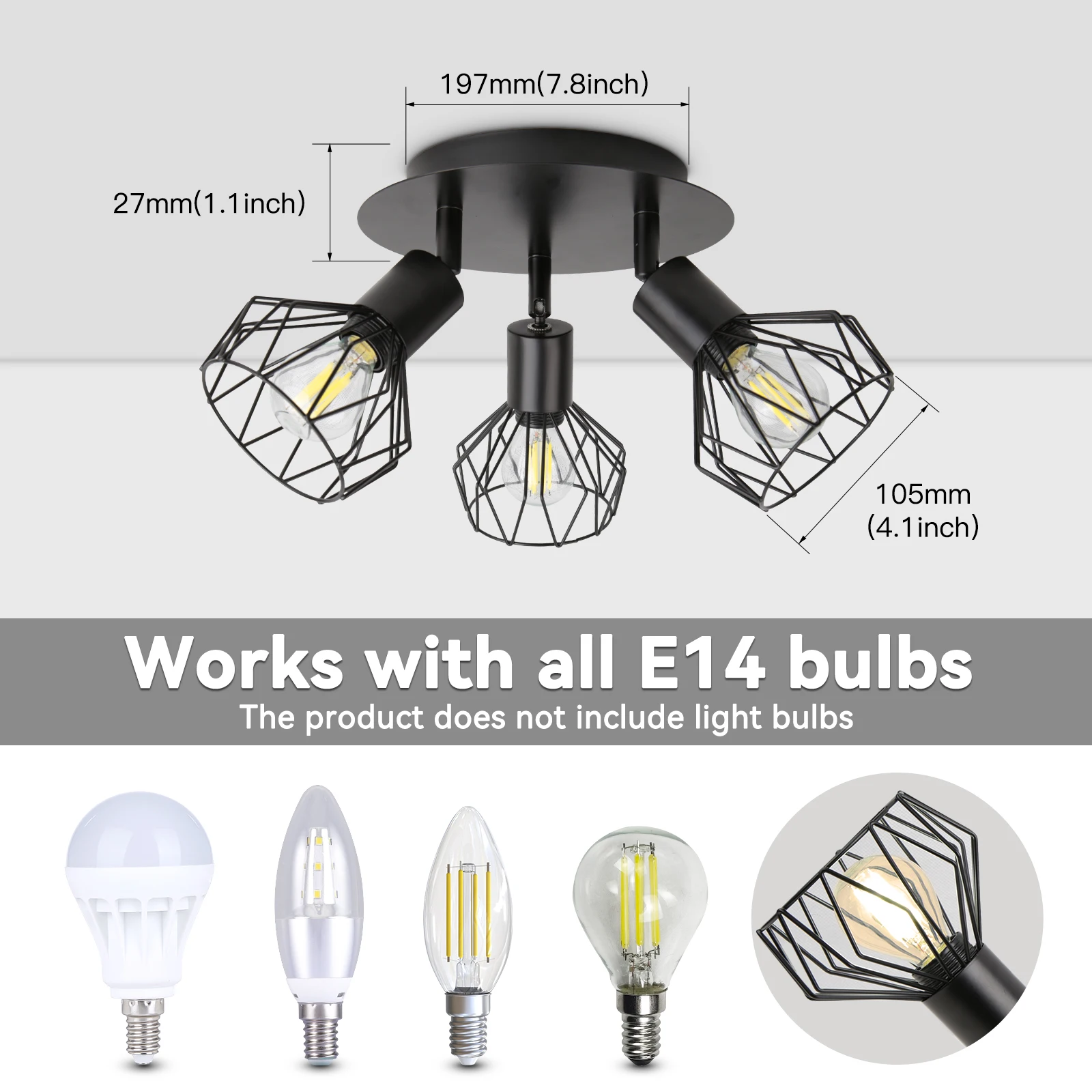 Replaceable E14 Bulb Pendant Lights LED Home Kitchen Dinning Room Modern Ceiling Lamp Indoor Decor Elegant Ceiling Chandelier