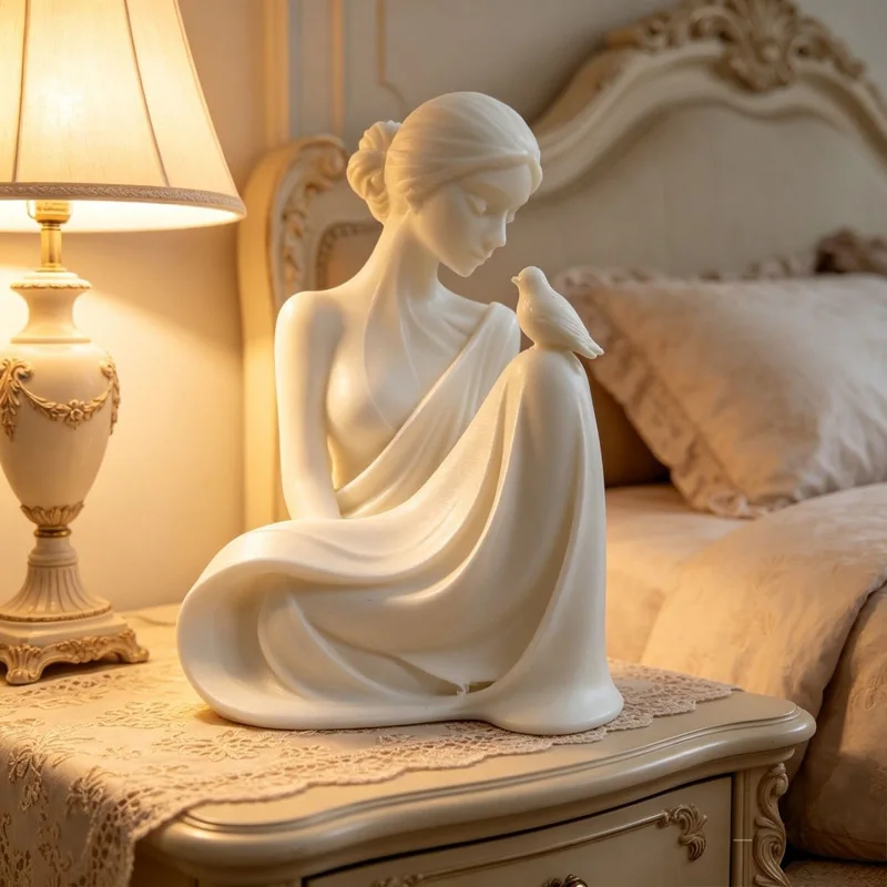 xx-Beautiful Woman Figure Statue Decorative Ornaments Home Livingroom Entrance Sculpture Office Desktop Figurines Art Crafts
