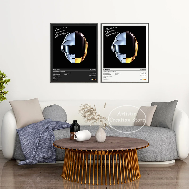 Around The World Daft Punk Poster Retro Canvas Painting Prints Wall Art Minimalist Modern Living Room Wall Art Home Decor Gifts