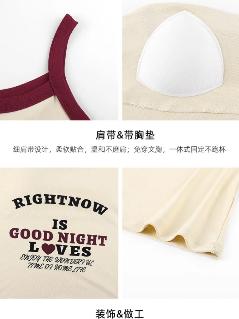 3XL Große Größe Pyjamas Langes Kleid mit Brust Pad Koreanische Badeort Maxi Kleid Sommer Hosenträger Nachthemd Kann Draußen Tragen