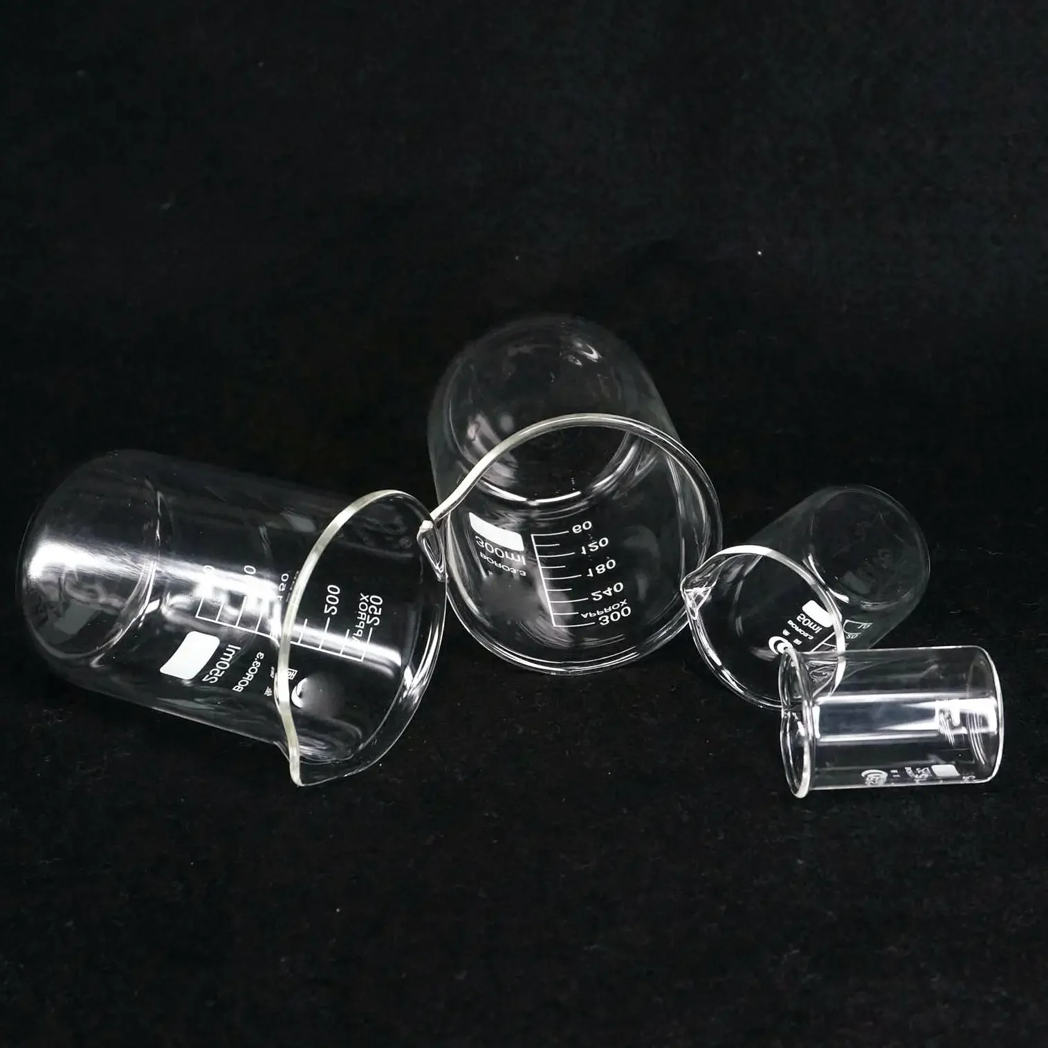 5/10/25/50/100/150/200ml G3.3 Borosilicate Glass Low Form Beaker Chemistry Lab Heavy Wall